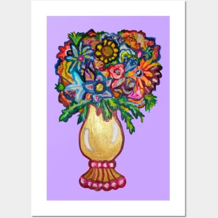 The Elegant Pretty Colorful Flower Vase Posters and Art